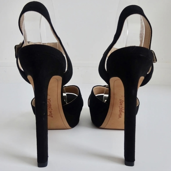 Sam Edelman Willa Y2K black leather very high heel sandals shoes buckle UK 7/7.5 - Picture 8 of 12